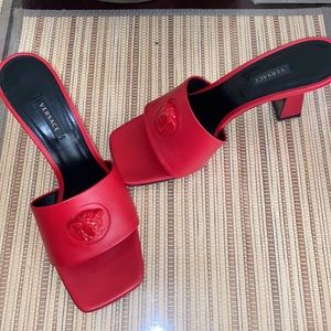COPY - Mule T.70 Vitellino Scarlet - Scarlet Versace Heels